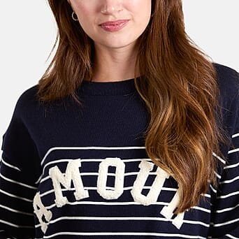 https://tjcuk.sirv.com/Products/81/3/8132464/QED-Amour-Towelling-Striped-Jumper-Size-M-Navy_8132464_1.jpg?w=342&h=342