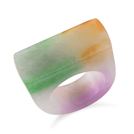 Spirit of Spring - Premium Enhanced Multi Color Jadeite Ring 60.00 Ct.