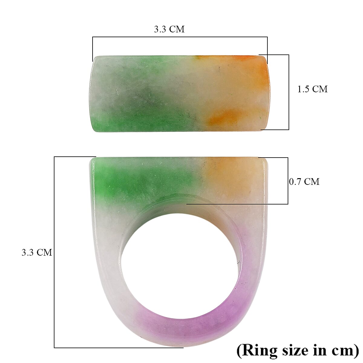 Spirit of Spring - Premium Enhanced Multi Color Jadeite Ring 60.00 Ct. Spirit of Spring - Premium Enhanced Multi Color Jadeite Ring 60.00 Ct.