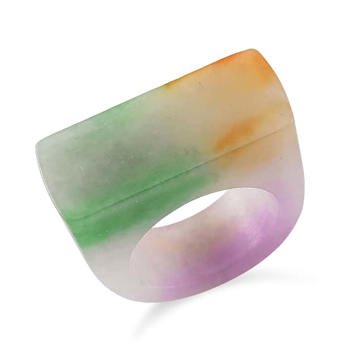 Premium Enhanced Multi Colour Jadeite Ring 60.00 Ct.