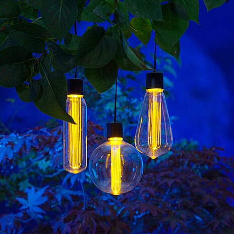 NEW - Energy-Saving NOMA Solar String Lights with 3 Clear Bulbs