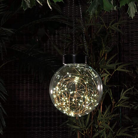 Elegant Hanging Clear Glass Ball with Black Accent
