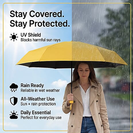UV Protect Umbrella with Storage Bag - Yellow