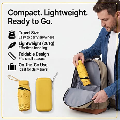 UV Protect Umbrella with Storage Bag - Yellow