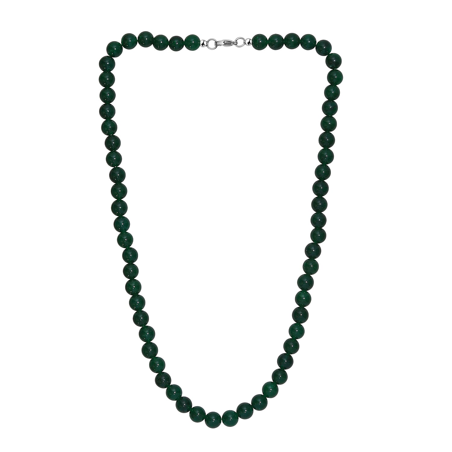 Green Onyx Necklace (Size - 20) with Lobster Clasp 230.00 Ct.