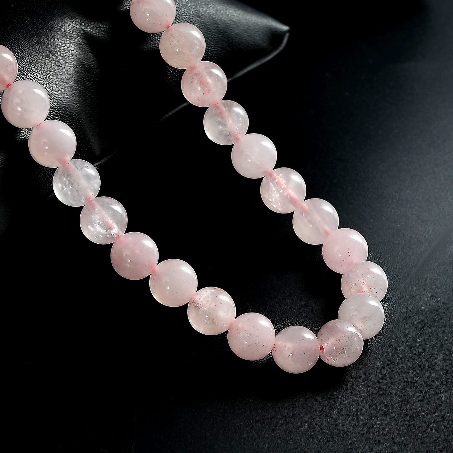 Rose Quartz Necklace (Size - 20) with Lobster Clasp 230.00 Ct.