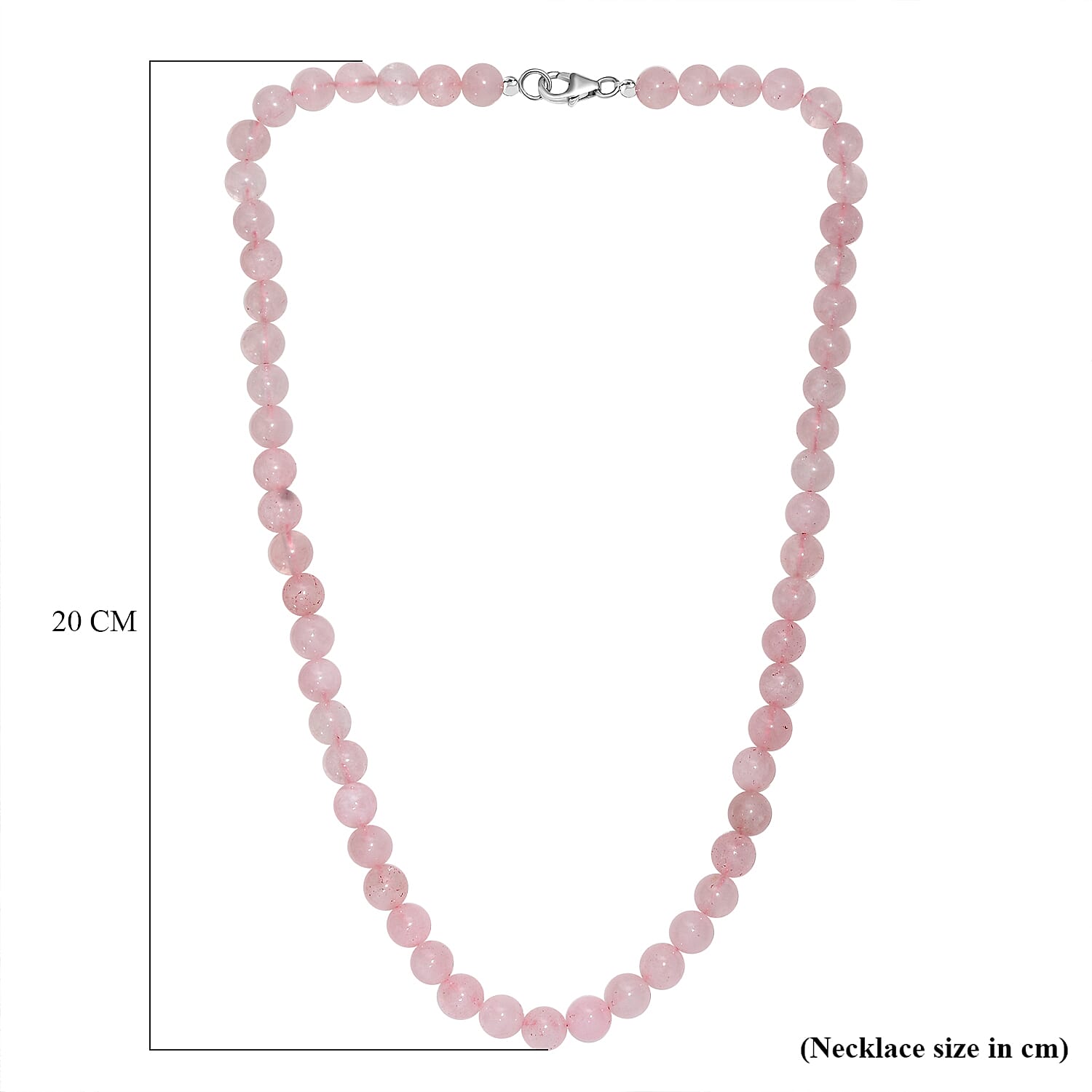 Rose Quartz Necklace (Size - 20) with Lobster Clasp 230.00 Ct.