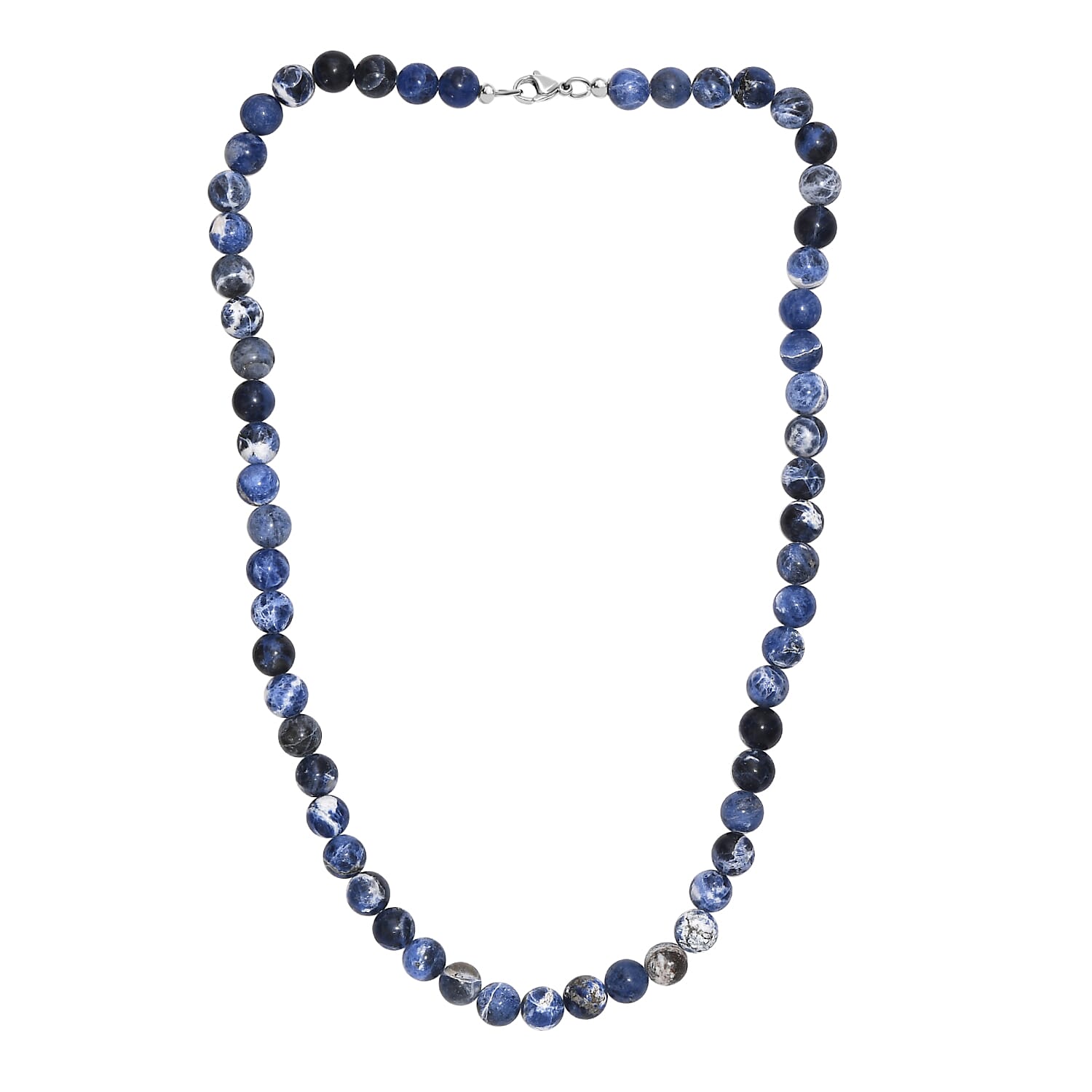 Sodalite Necklace (Size - 20) with Lobster Clasp 230.00 Ct.