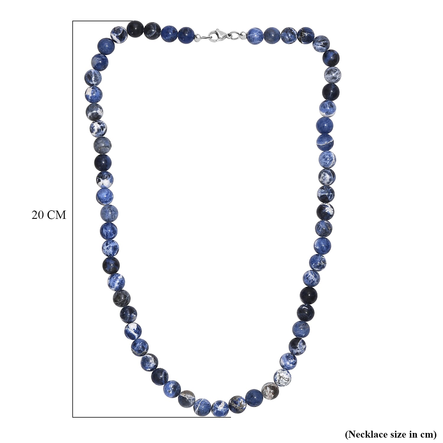 Sodalite Necklace (Size - 20) with Lobster Clasp 230.00 Ct.