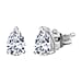 LUXURIANT 14K White Gold SGL Certified (VS/E-F) Pear Cut Lab Grown Diamond Stud Push Back Earrings 0.50 Ct.