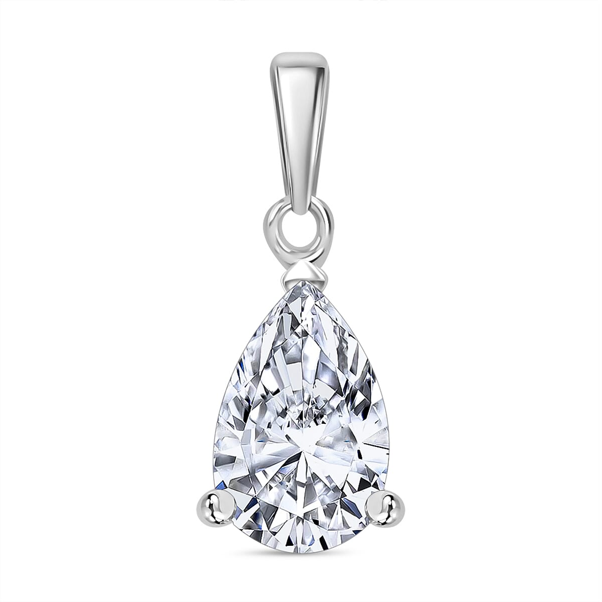 Luxuriant Diamond 14K White Gold SGL Certified (VS-E-F) Pear Cut Lab Grown Diamond Pendant 1.00 Ct.