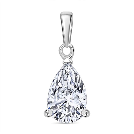 Luxuriant Diamond 14K White Gold SGL Certified (VS-E-F) Pear Cut Lab Grown Diamond Pendant 1.00 Ct.