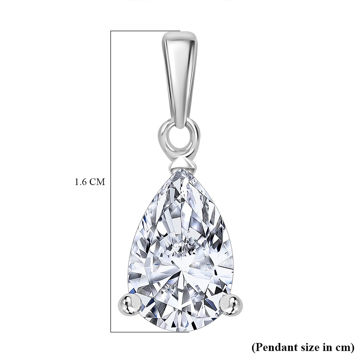 Luxuriant Diamond 14K White Gold SGL Certified (VS-E-F) Pear Cut Lab Grown Diamond Pendant 1.00 Ct.