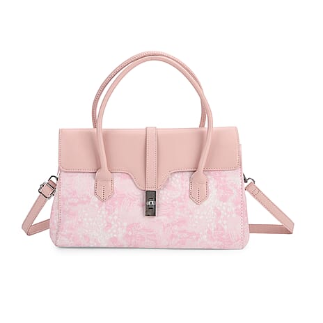 Ocean Pattern Crossbody Bag with Detachable Shoulder Strap - Pink