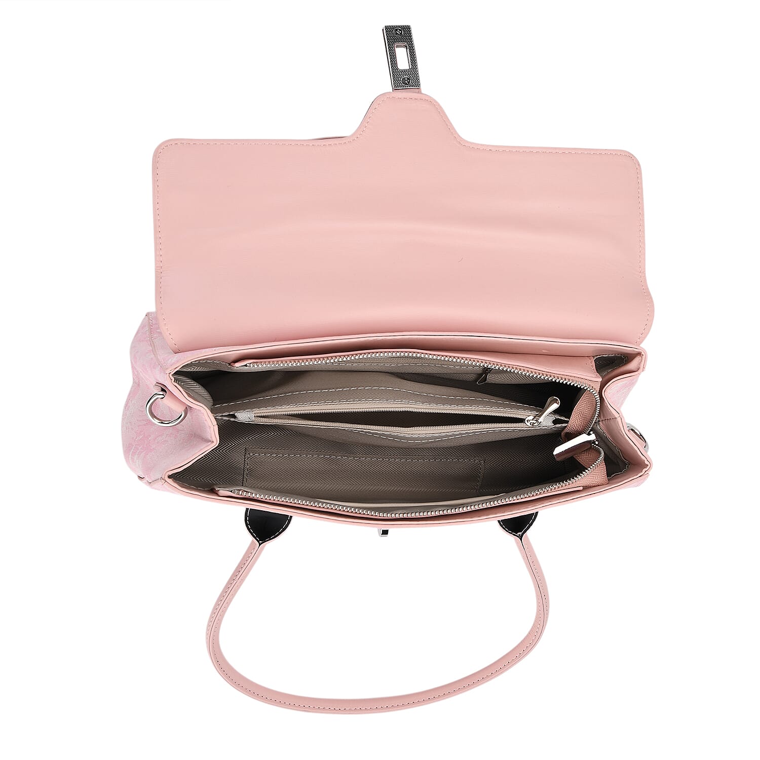 Ocean Pattern Crossbody Bag with Detachable Shoulder Strap - Pink