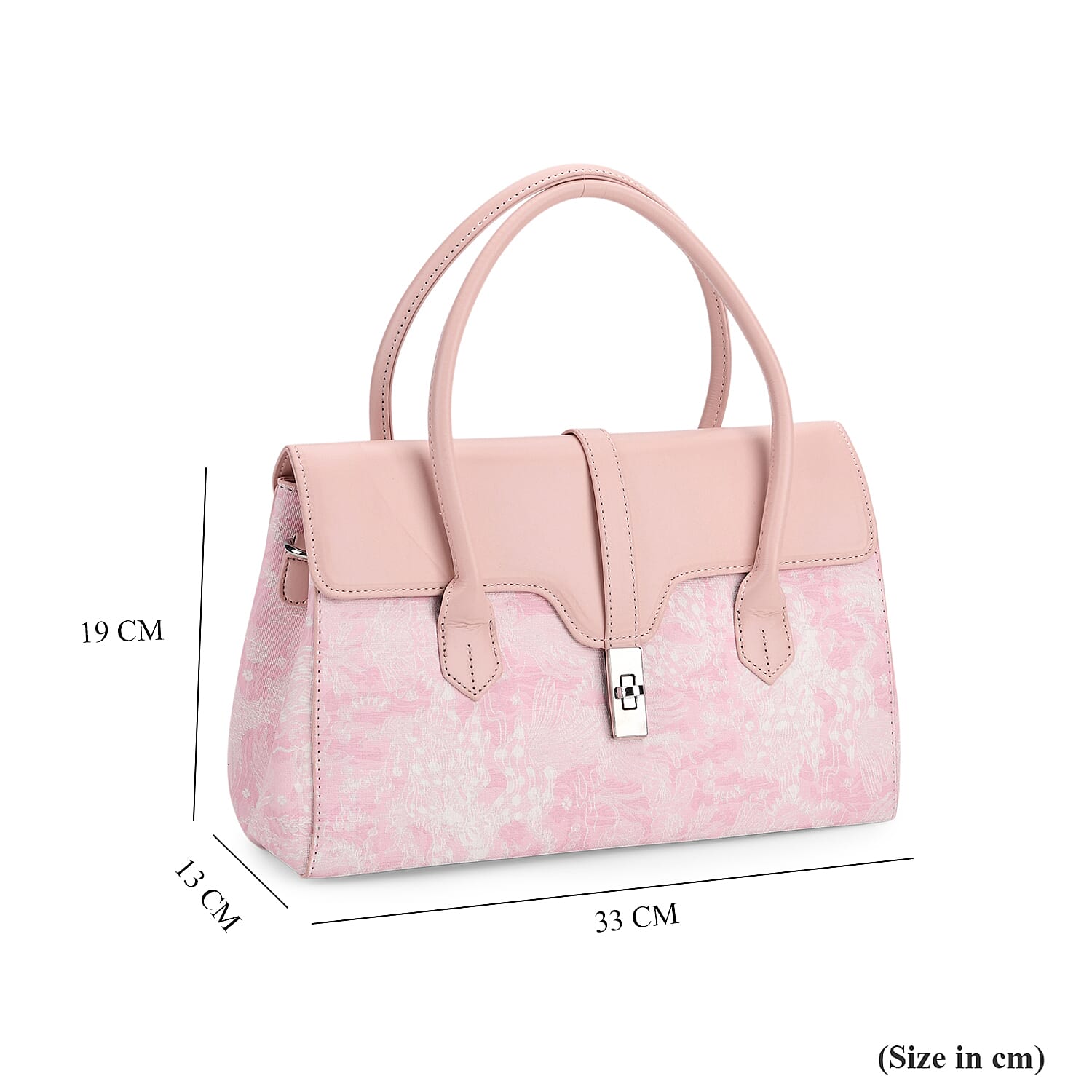 Ocean Pattern Crossbody Bag with Detachable Shoulder Strap - Pink
