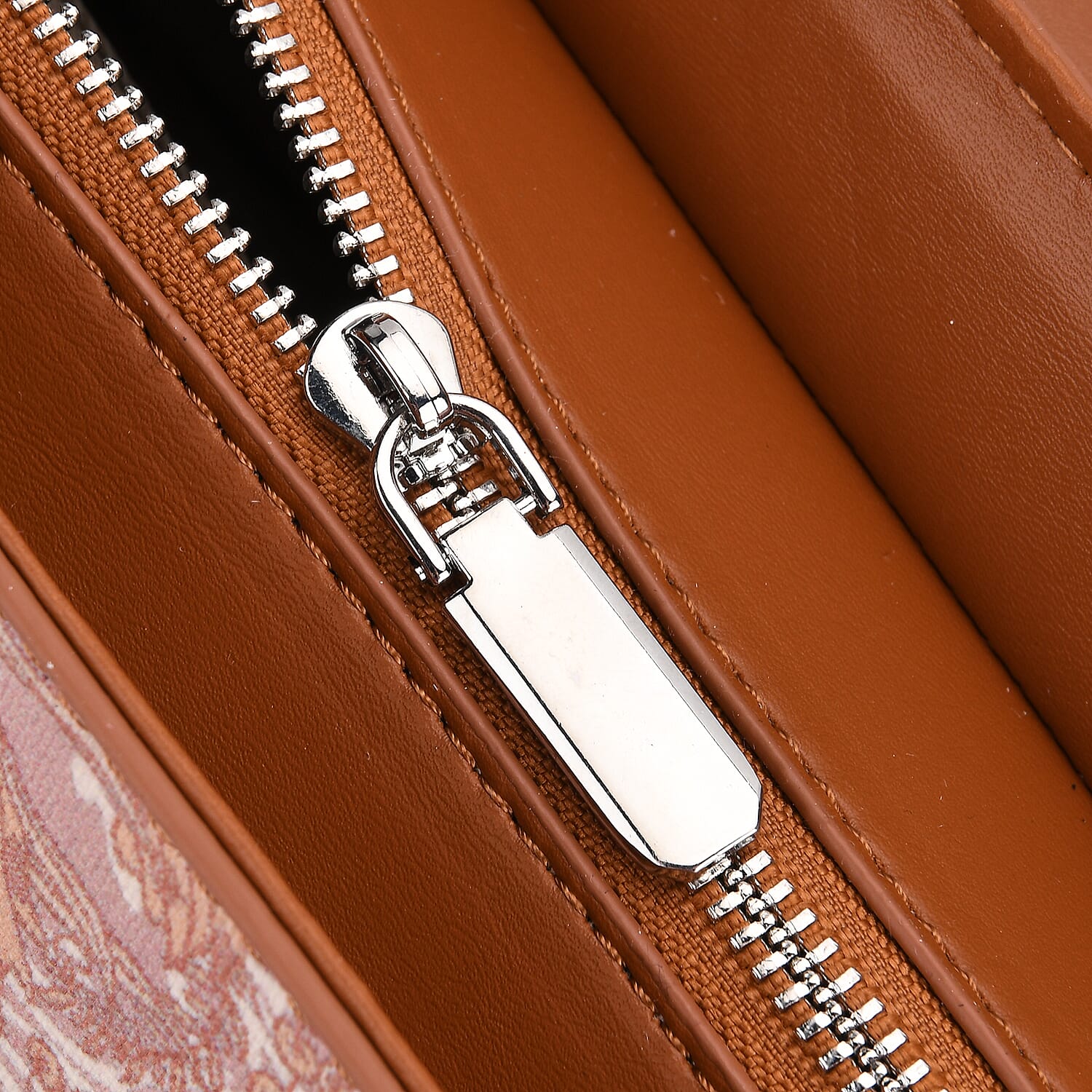 Ocean Pattern Crossbody Bag with Detachable Shoulder Strap - Brown