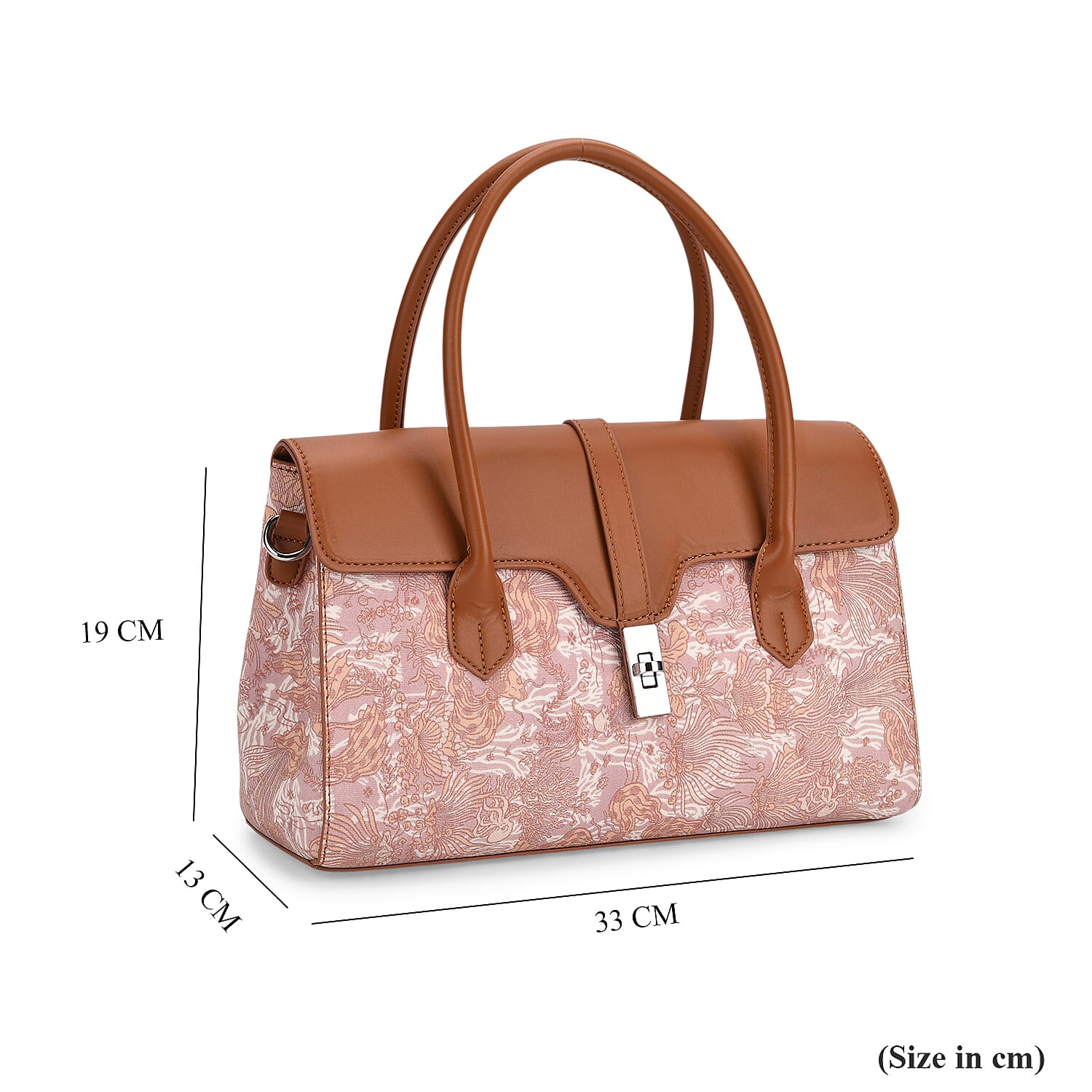 Ocean Pattern Crossbody Bag with Detachable Shoulder Strap - Brown