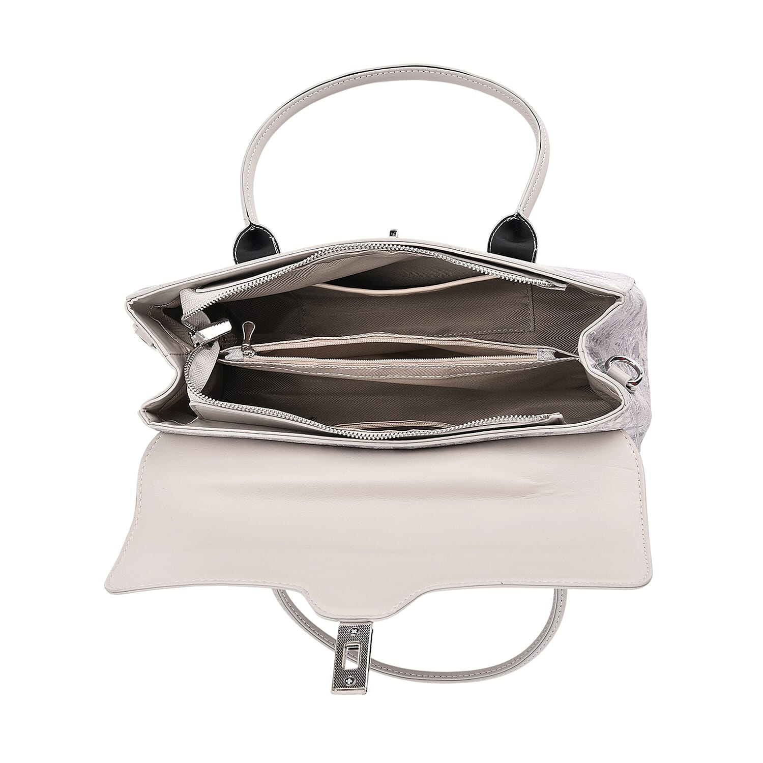 Ocean Pattern Crossbody Bag with Detachable Shoulder Strap - Grey