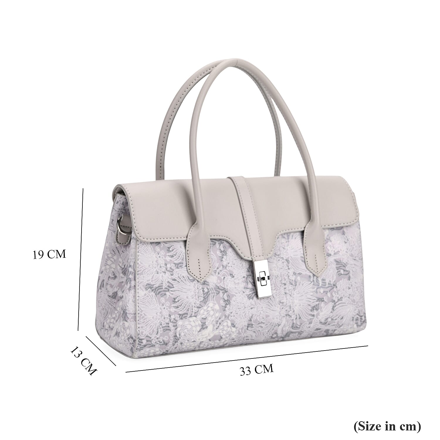 Ocean Pattern Crossbody Bag with Detachable Shoulder Strap - Grey