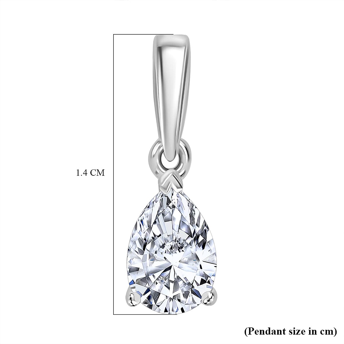 Luxuriant Diamond 14K White Gold SGL Certified (VS-E-F) Pear Cut Lab Grown Diamond Pendant
