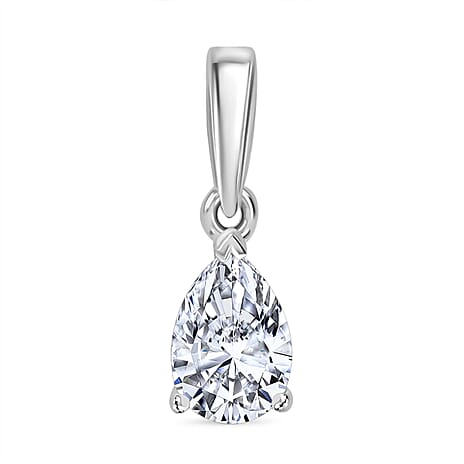 Luxuriant Diamond 14K White Gold SGL Certified (VS-E-F) Pear Cut Lab Grown Diamond Pendant