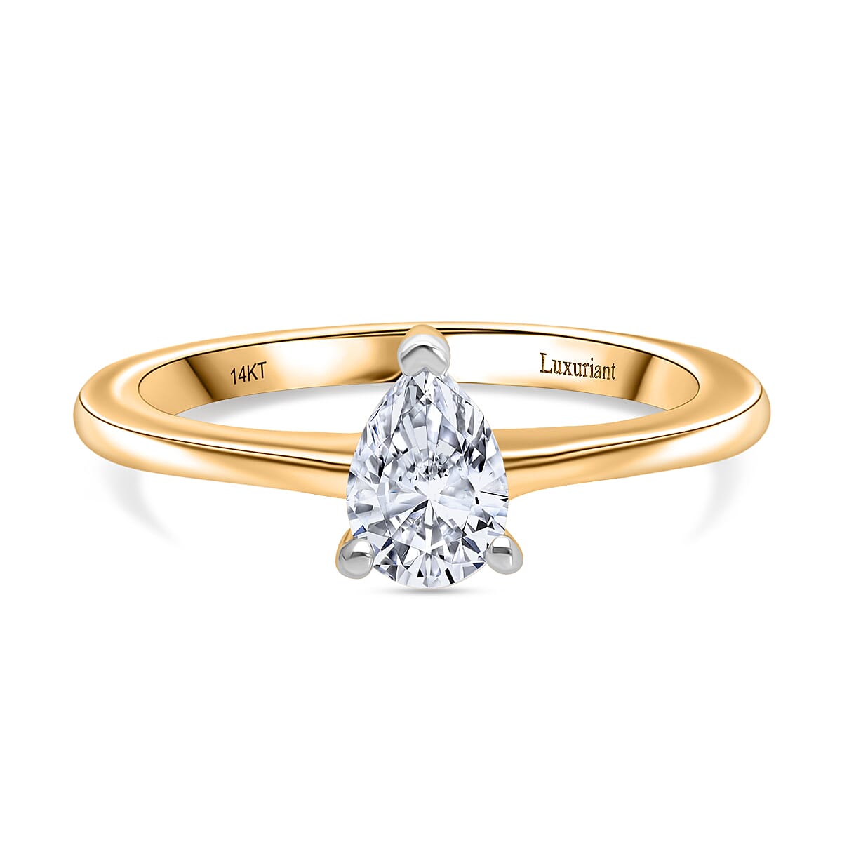 14K Gold Lab Grown Diamond Solitaire Ring