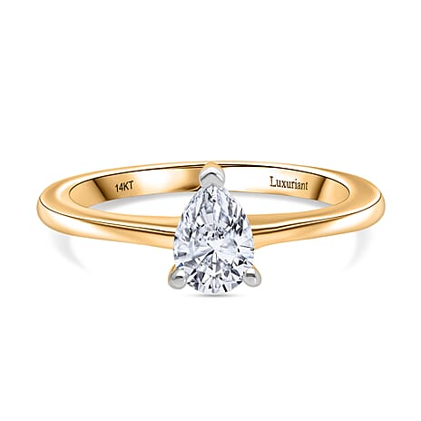 14K Yellow Gold VS-EF Lab Grown Diamond VS-EF Ring, Gold Wt.2.1 Gms  0.500  Ct.