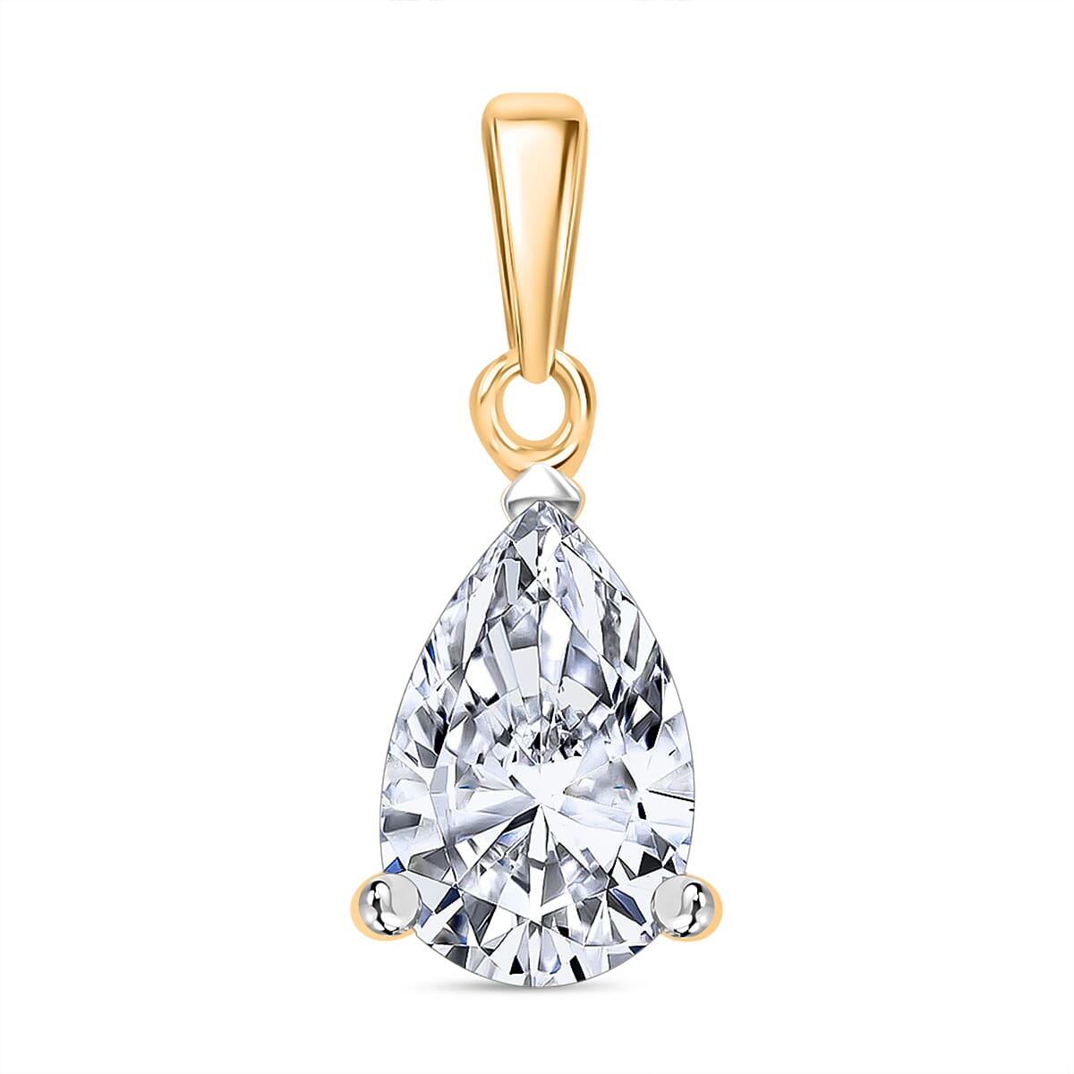 Luxuriant Diamond 14K Yellow Gold SGL Certified (VS-E-F) Pear Cut Lab Grown Diamond Solitaire Pendant 1.00 Ct.