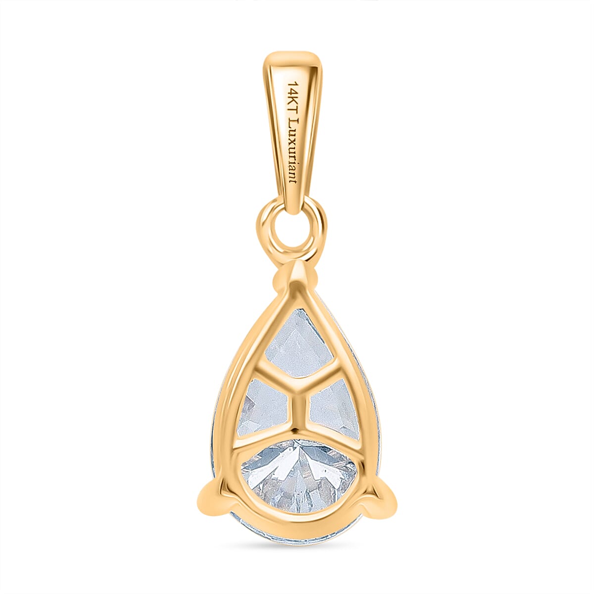 Luxuriant Diamond 14K Yellow Gold SGL Certified (VS-E-F) Pear Cut Lab Grown Diamond Solitaire Pendant 1.00 Ct.
