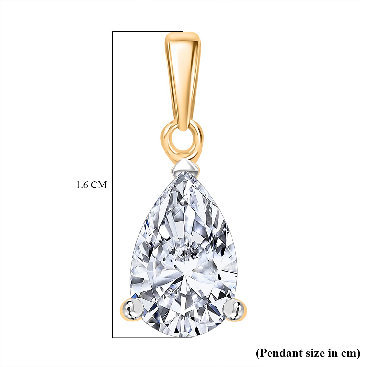 Luxuriant Diamond 14K Yellow Gold SGL Certified (VS-E-F) Pear Cut Lab Grown Diamond Solitaire Pendant 1.00 Ct.