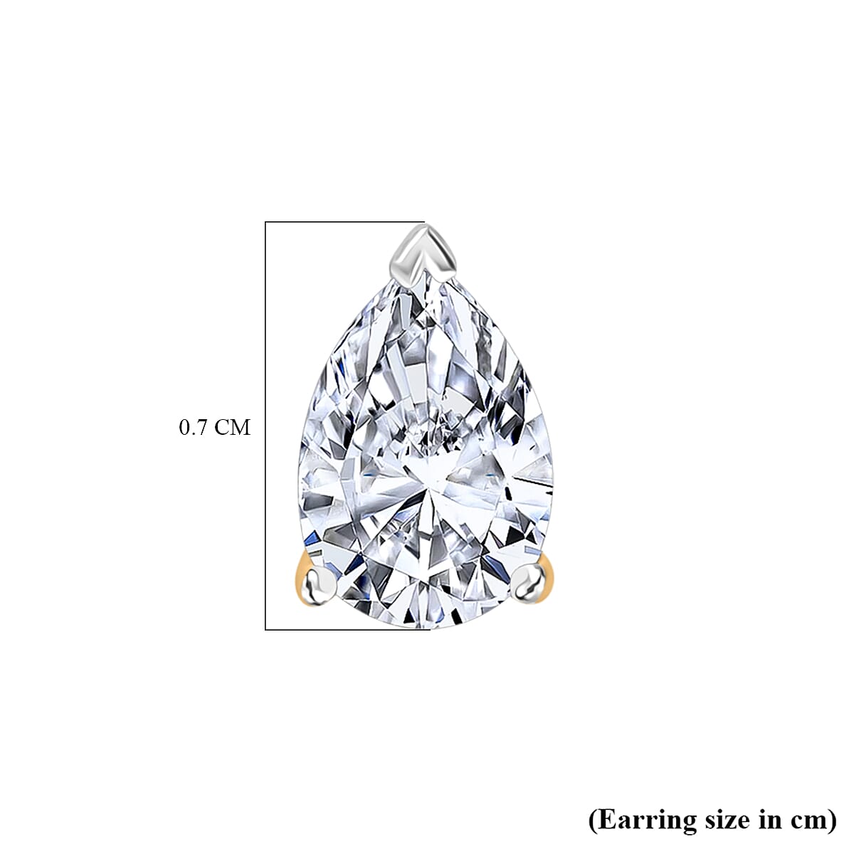 Luxuriant Diamond 14K Yellow Gold SGL Certified (VS-E-F) Pear Cut Lab Grown Diamond Solitaire Stud Push Back Earrings 1.00 Ct.