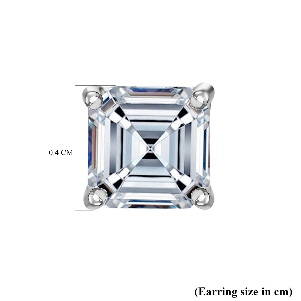 Luxuriant Diamond 950 Platinum SGL Certified (VS-E-F) Asscher Cut  Lab Grown Diamond Earring 0.54 Ct.