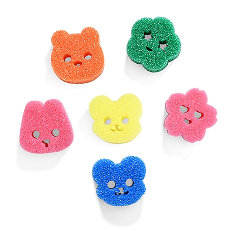 6-Piece Sponge Set - Cold water for tough scrubbing, warm water for light cleaning. Scratch Free