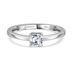 LUXURIANT Lab Grown Diamond Solitaire Ring in Sterling Silver