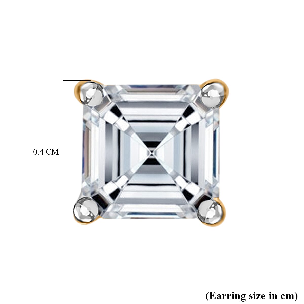 Luxuriant Diamond 14K Yellow Gold SGL Certified (VS-E-F) Asscher Cut Lab Grown Diamond Stud Push Back Earrings 0.54 Ct.