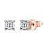 LUXURIANT Asscher Cut Lab Grown Diamond Stud Push Back Earring in Vermeil Rose Gold Plated Sterling Silver