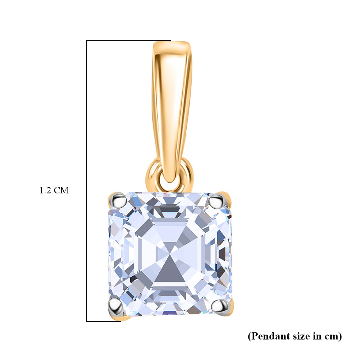 Luxuriant Diamond 14K Yellow Gold SGL Certified (VS-E-F) Asscher Cut Lab Grown Diamond Solitaire Pandent 1.00 Ct.