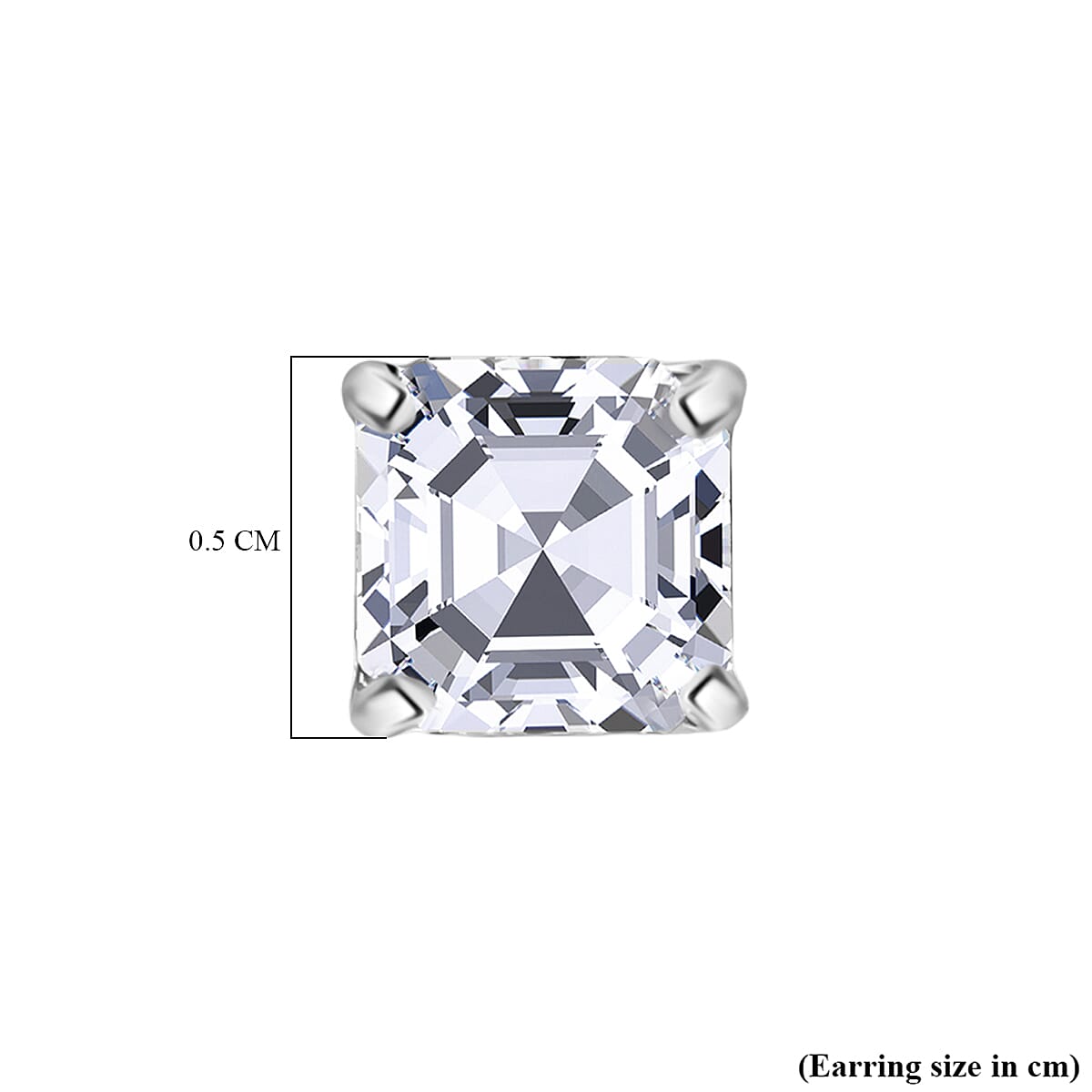 Luxuriant Diamond 14K White Gold SGL Certified (VS-E-F) Asscher Cut Lab Grown Diamond Stud Push Back Earrings 1.00 Ct.