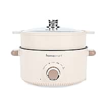 THE ONE POT - Electric Cooking Pot with Steamer - 1000W Non-Stick Multi-Cooker (3.2L) - Light Grey