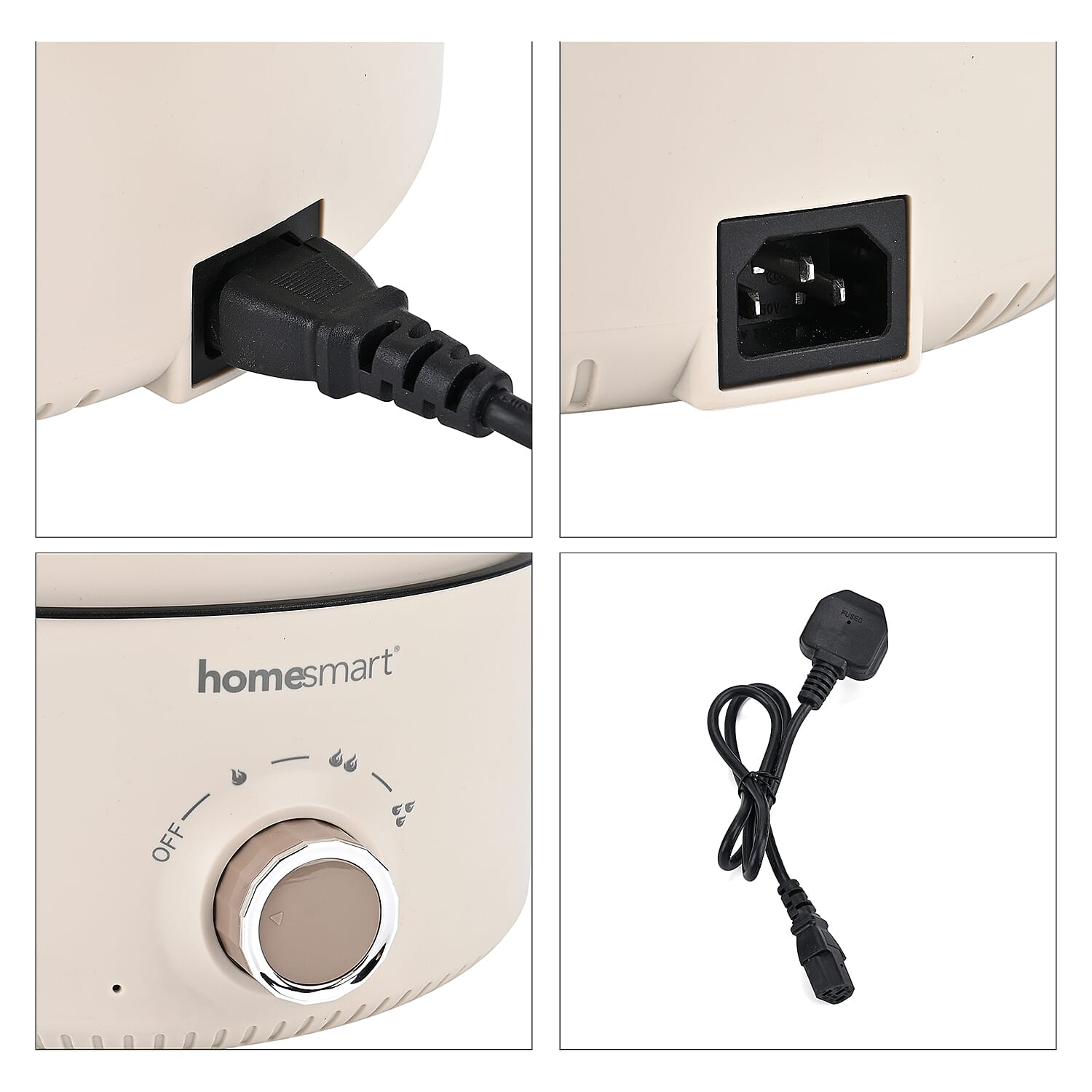 Homesmart Electric Cooking Pot with Steamer - 1000W Non-Stick Multi-Cooker (3.2L) - Cream Homesmart Electric Cooking Pot with Steamer - 1000W Non-Stick Multi-Cooker (3.2L) - Cream