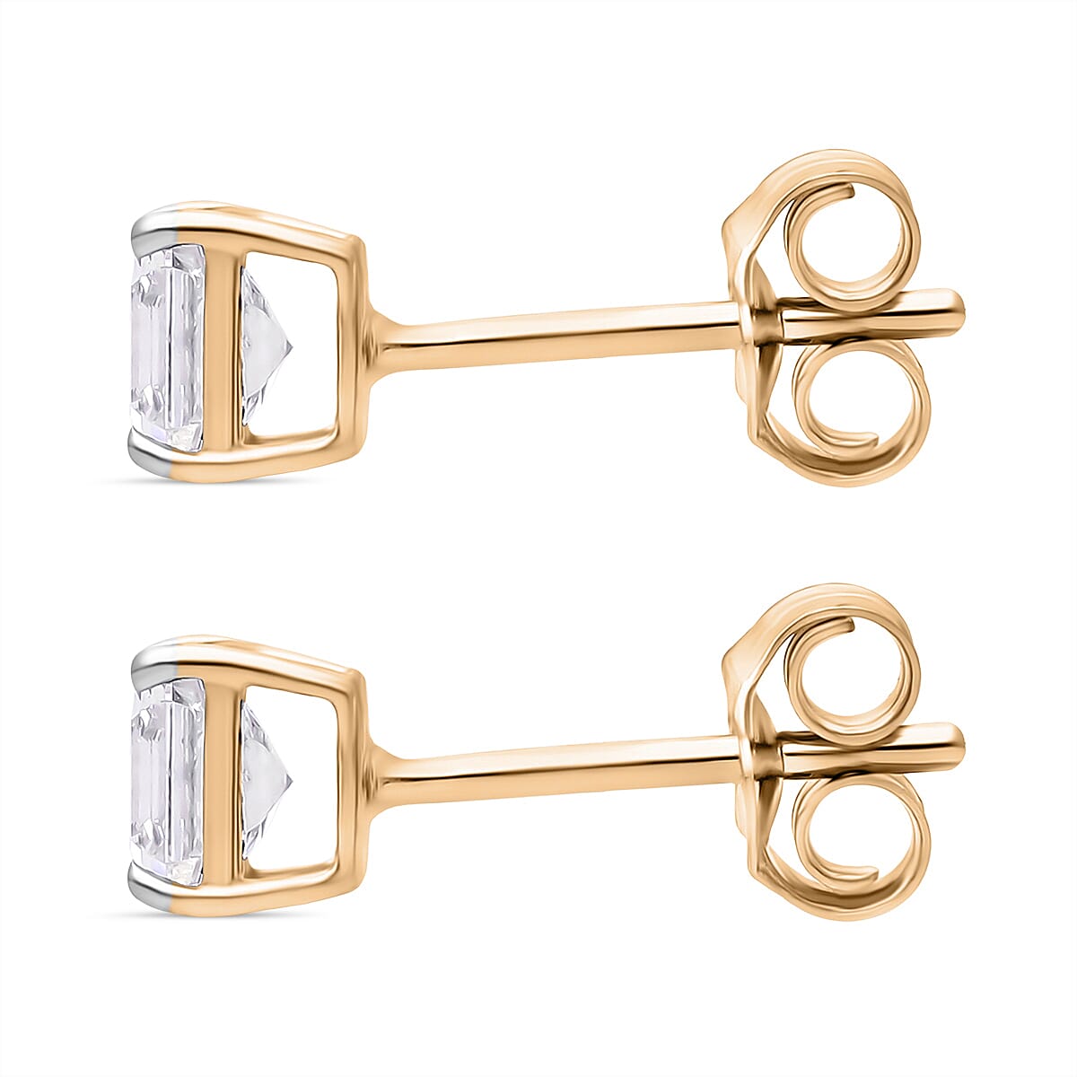 Luxuriant Diamond Asscher Cut Lab Grown Diamond in Vermeil Yellow Gold Plated Sterling Silver 1.00 Ct.