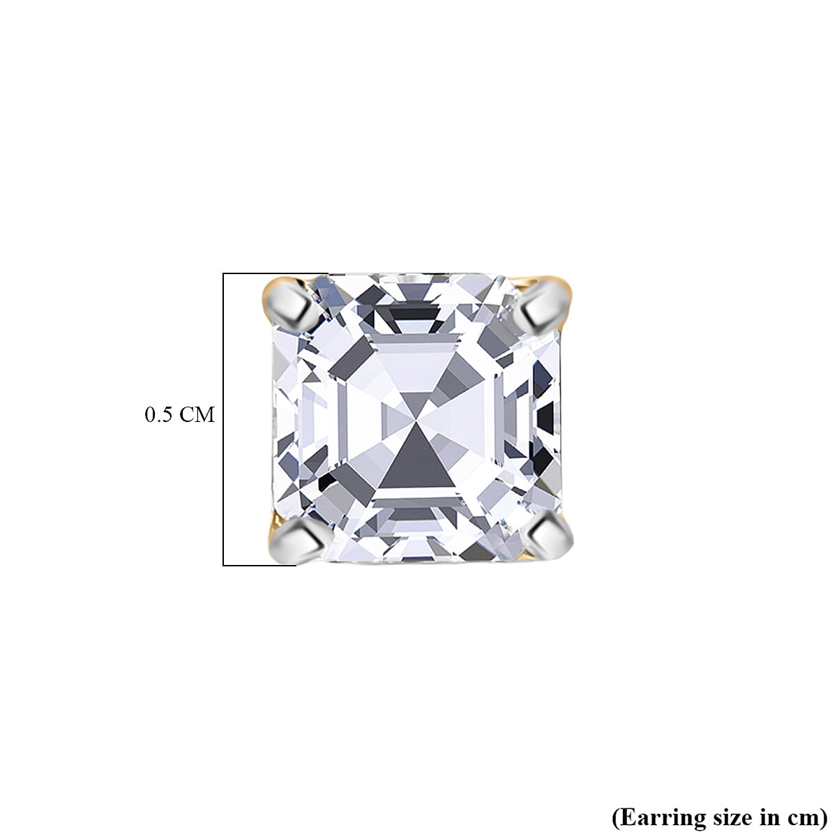 Luxuriant Diamond Asscher Cut Lab Grown Diamond in Vermeil Yellow Gold Plated Sterling Silver 1.00 Ct.