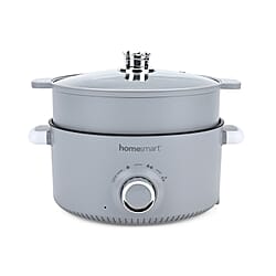 THE ONE POT Electric Cooking Pot with Steamer - 1000W Non-Stick Multi-Cooker (3.2L) - Light Grey