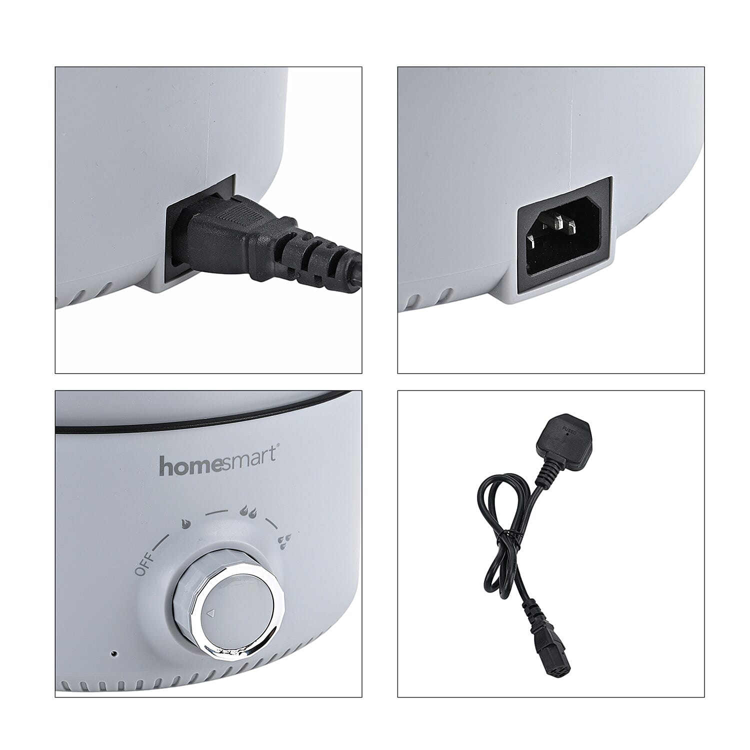 THE ONE POT Electric Cooking Pot with Steamer - 1000W Non-Stick Multi-Cooker (3.2L) - Light Grey