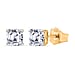LUXURIANT 14K Yellow Gold SGL Certified (VS/E-F) Asscher Cut Lab Grown Diamond Stud Push Back Earrings 1 Ct.