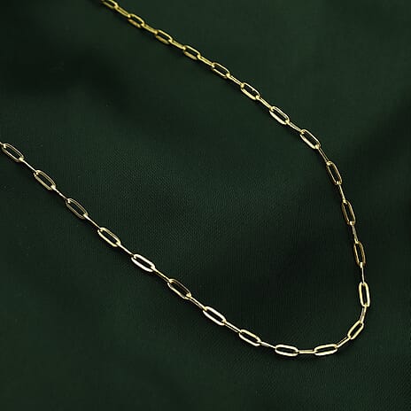 Close Out Deal - 9K Yellow Gold Paperclip Chain (Size 18) with Lobster Clasp