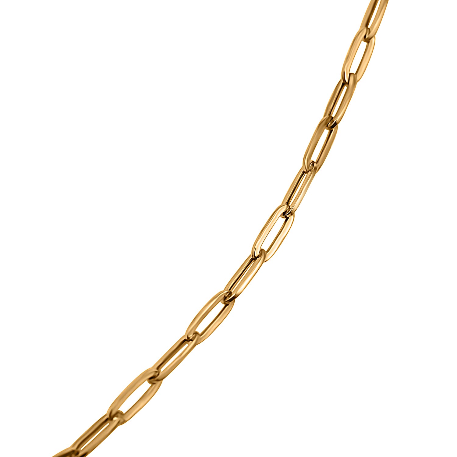 Close Out Deal - 9K Yellow Gold Paperclip Chain (Size 18) with Lobster Clasp