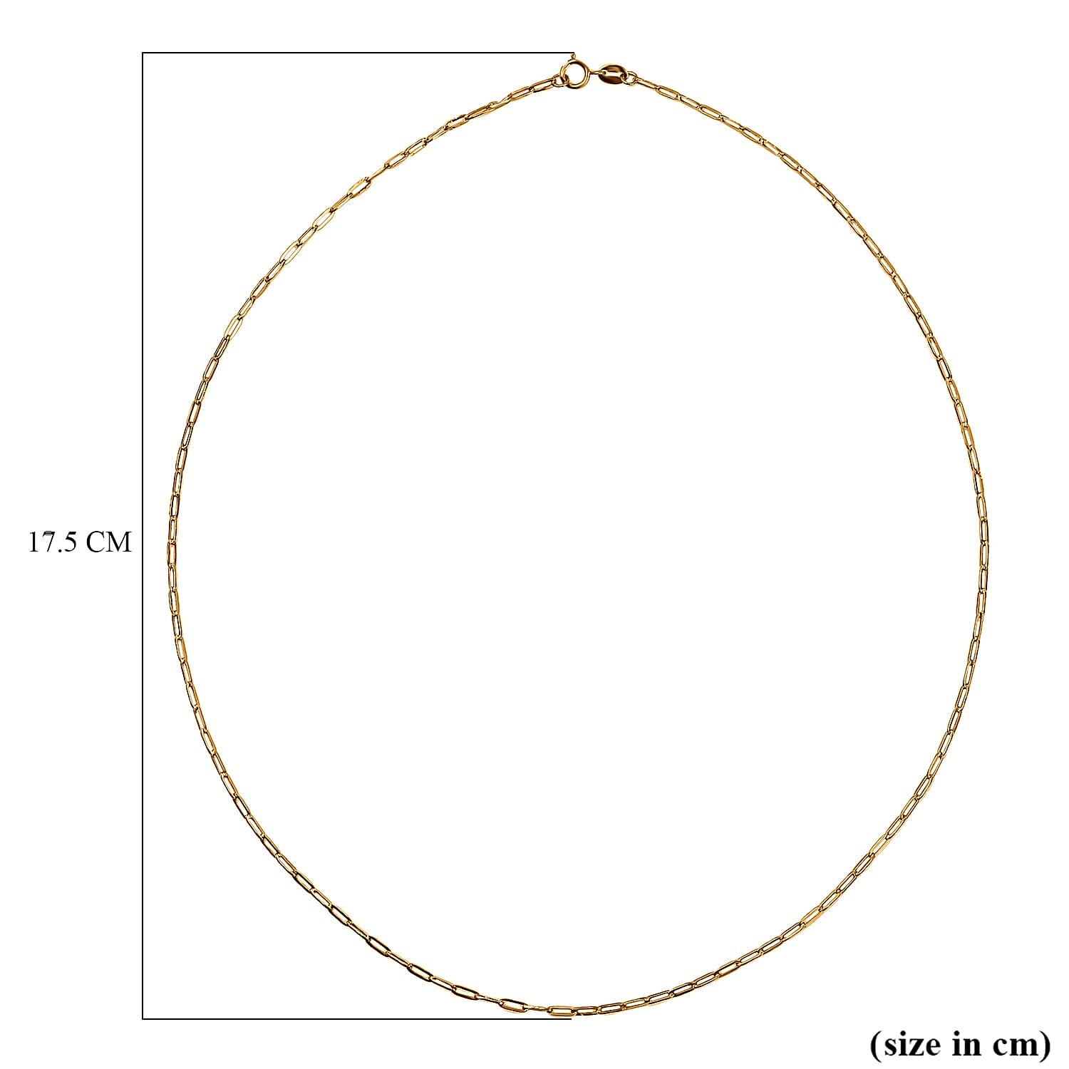 Close Out Deal - 9K Yellow Gold Paperclip Chain (Size 18) with Lobster Clasp