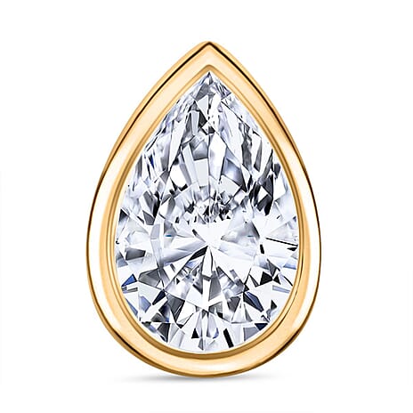 Luxuriant Diamond 9K Yellow Gold IGI Certified (VS-EF) Pear Cut Lab Grown Diamond Solitaire Pendant 1.01 Ct.